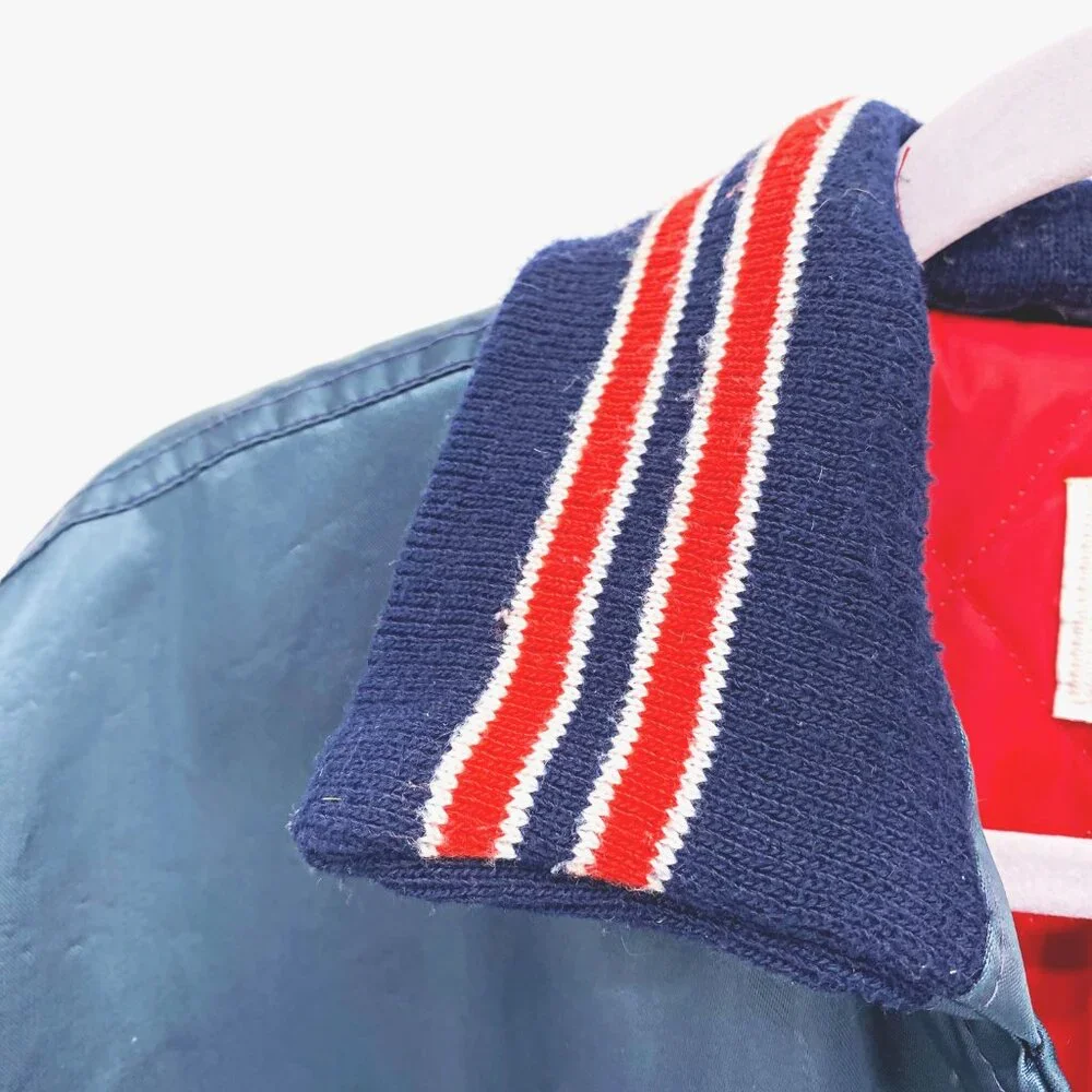 West Wind Vintage 80s Union Made Red Sox Satin Varsity Bomber Jacket